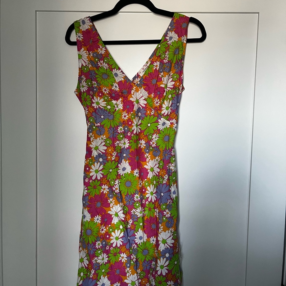 Peppermayo Pink Floral Mini Dress with Green and Purple Accents - Picture 5 of 9